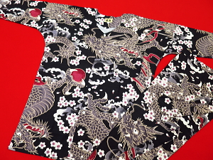 義若オリジナルの鯉口シャツ・ダボシャツ 桜と龍